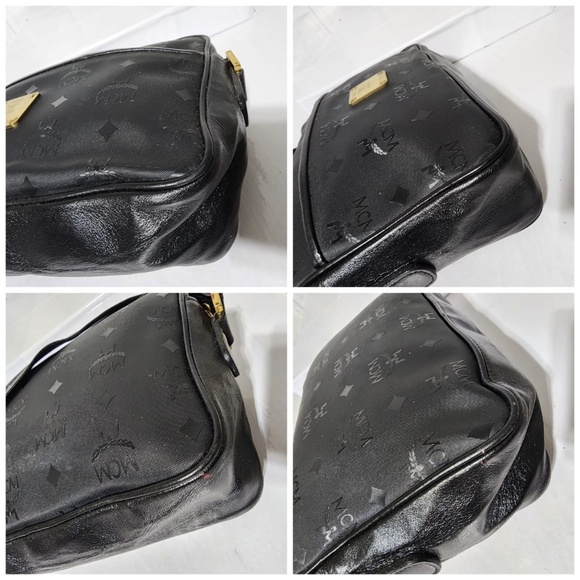 Authentic MCM Vintage Visetos Nylon Crossbody Bag Black - Picture 8 of 15